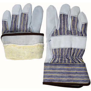L Series 1400k Gray Leather Coated Kevlar Safety Cuff Gunn Pattern Cut Resistant Glove Fastenal