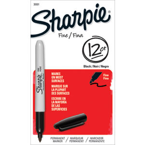 Sharpie Fine Point Permanent Marker Black (12 Ct)