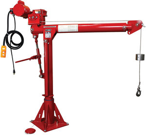 2000lb-WLL 360° Stainless Steel Portable Davit Crane w/ Electric Winch ...