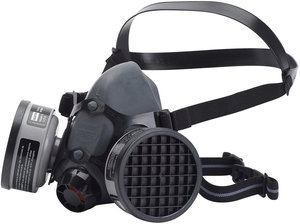 Small Black Elastomeric Half Mask Respirator w/ (2) N75001 Cartridges ...